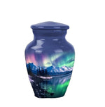 Load image into Gallery viewer, Engraved Celestial Keepsake Urn For Ashes: Honour Loved Ones with the 200 Cu. In. Northern Lights Keepsake Urn (Pack of 6)
