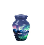 Load image into Gallery viewer, Engraved Celestial Keepsake Urn For Ashes: Honour Loved Ones with the 200 Cu. In. Northern Lights Keepsake Urn (Pack of 6)
