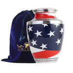 Load image into Gallery viewer, Adult Cremation Urns - American Flag Design, Velvet Bags Included Elegant, Durable, and Shareable
