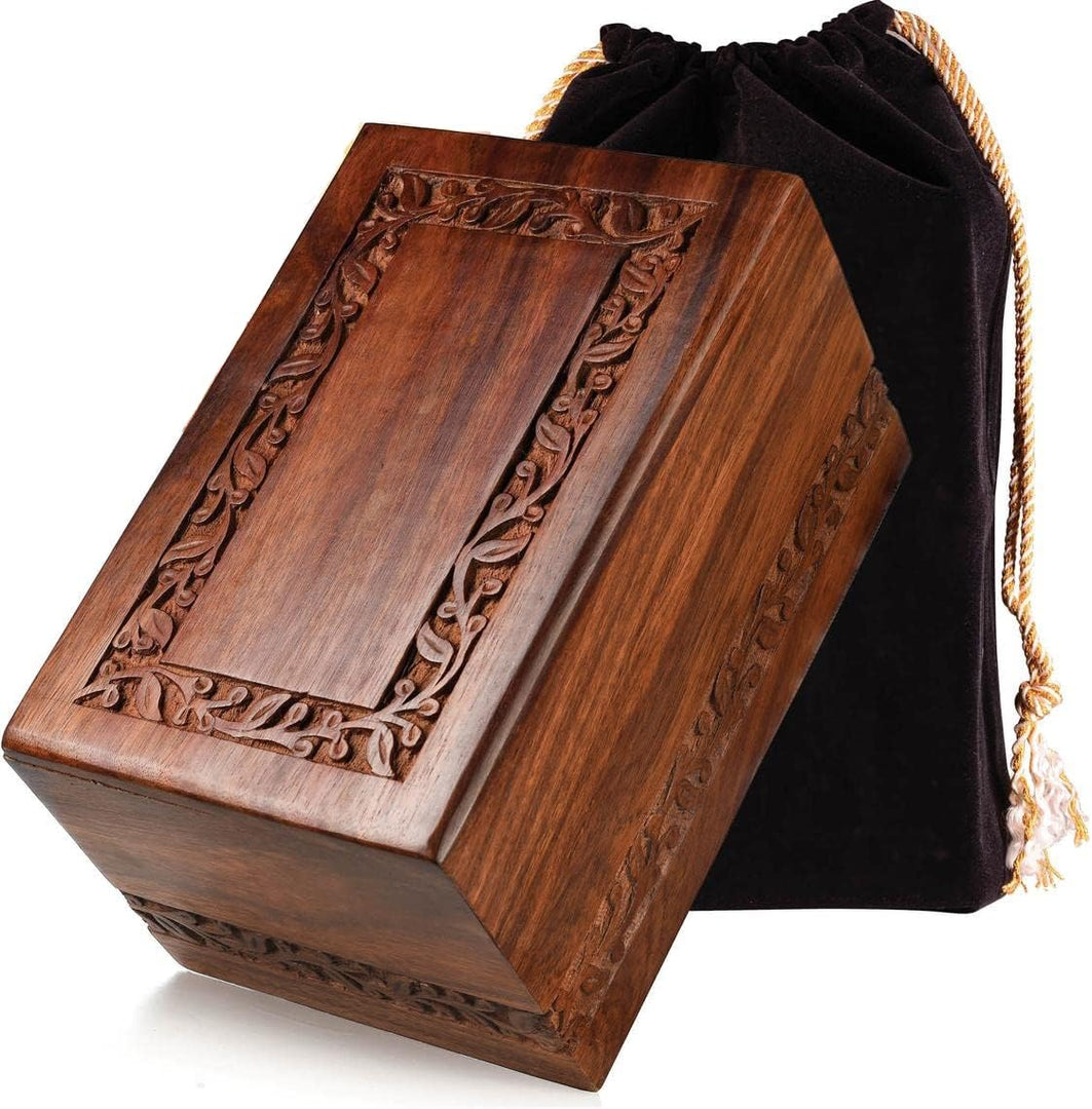 Extra Large Wholesale Rosewood border engraved Urns (Case of 12)  Custom Engraving & Timeless Beauty