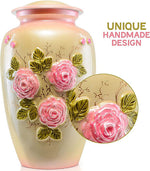 Load image into Gallery viewer, Pink Flower Aluminium Urns: Wholesale Beauty &amp; Serenity (Case of 4)
