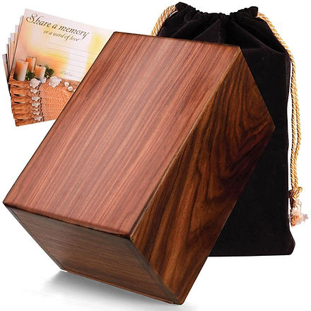 Extra Large Serene Rosewood Memorial Urn (Wholesale, Case of 12) Dignified Beauty, Bulk Savings