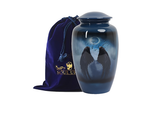 Load image into Gallery viewer, Limited Edition Cremation Urn with Angel Wings Serene Blue Angel Wings Urn for Ashes
