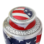 Load image into Gallery viewer, Patriotic Honour: American Flag Adult Cremation Urn for Cherished Memories Premium USA Flag Urn for Human Ashes
