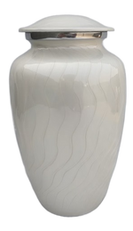 Load image into Gallery viewer, Pearl White Adult Cremation Urns (Case of 6), Bulk Wholesale Urns, Elegant White Funeral Urns for Ashes
