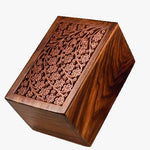 Load image into Gallery viewer, Medium Wholesale Tree of Life Rosewood Urns (Case of 16) Symbolic Beauty, Bulk Savings
