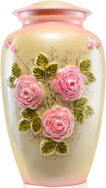 Load image into Gallery viewer, Pink Flower Aluminium Urns: Wholesale Beauty &amp; Serenity (Case of 4)
