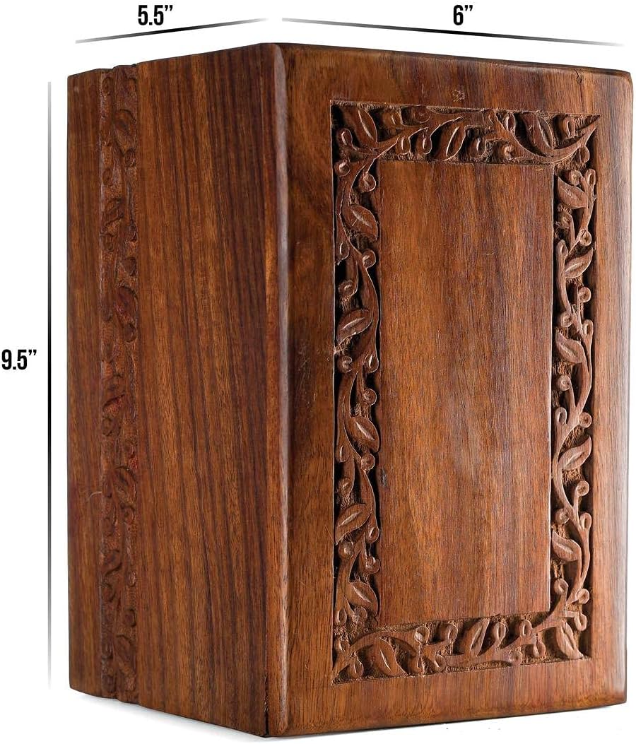 Extra Large Wholesale Rosewood border engraved Urns (Case of 12)  Custom Engraving & Timeless Beauty