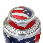 Load image into Gallery viewer, Adult Cremation Urns - American Flag Design, Velvet Bags Included Elegant, Durable, and Shareable
