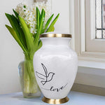 Load image into Gallery viewer, White Ceramic Urn for Human Ashes - A Spacious &amp; Elegant Tribute Premium White Urn for Adults - Share Lasting Love in a Beautiful Vessel
