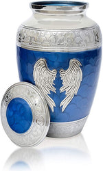 Load image into Gallery viewer, Blue Angel Wings Cremation Urn - Memorial Keepsake for Adults
