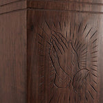 Load image into Gallery viewer, Rosewood Praying Hands Memorial Urn Box (Hand-Carved)Memorial Urn Box: Rosewood Praying Hands (Hand-Carved)
