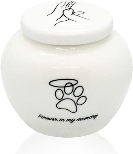 Paw Print Pet Cremation Urns: Adorable Memorial Pet urn Keepsakes Paw Print Ceramic Keepsakes for Cats & Dogs Keep Your Furry Friend Close: Paw Print Ceramic Cremation Urns