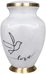 Load image into Gallery viewer, White Ceramic Urn for Human Ashes - A Spacious &amp; Elegant Tribute Premium White Urn for Adults - Share Lasting Love in a Beautiful Vessel
