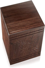 Load image into Gallery viewer, Rosewood Praying Hands Memorial Urn Box (Hand-Carved)Memorial Urn Box: Rosewood Praying Hands (Hand-Carved)
