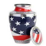 Load image into Gallery viewer, Adult Cremation Urns - American Flag Design, Velvet Bags Included Elegant, Durable, and Shareable
