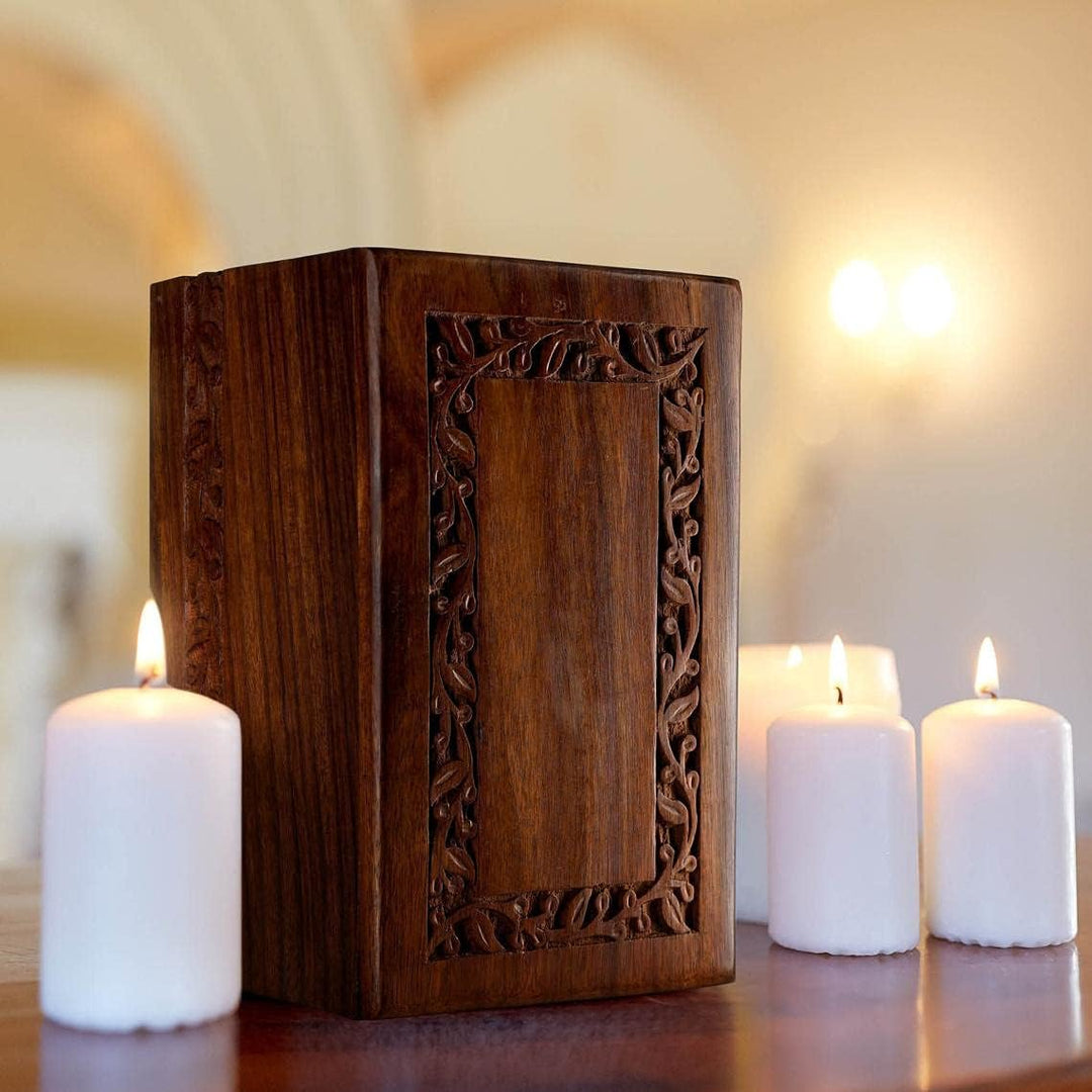 Extra Large Rosewood Urns with Border Engraved (Case of 12) - Wholesale