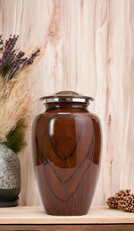 Load image into Gallery viewer, Large Cherry Wood Grain Urn: For Adult Ashes (200 cu in) - Decorative &amp; Dignified Final Resting Place
