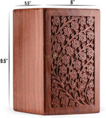 Load image into Gallery viewer, Cremation Urns for Human Ashes Adult Male Female, Wooden Tree of Life Urns Box and Casket for Ashes Men Women Child, Pets Cat Dog Urn, Burial Funeral Memorial Urns for Ashes, Holds 200 Cubic Inch
