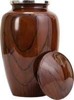 Load image into Gallery viewer, Large Cherry Wood Grain Urn: For Adult Ashes (200 cu in) - Decorative &amp; Dignified Final Resting Place
