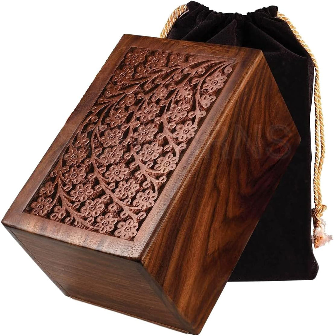 Cremation Urns for Human Ashes Adult Male Female, Wooden Tree of Life Urns Box and Casket for Ashes Men Women Child, Pets Cat Dog Urn, Burial Funeral Memorial Urns for Ashes, Holds 200 Cubic Inch