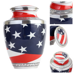 Load image into Gallery viewer, Adult Cremation Urns - American Flag Design, Velvet Bags Included Elegant, Durable, and Shareable
