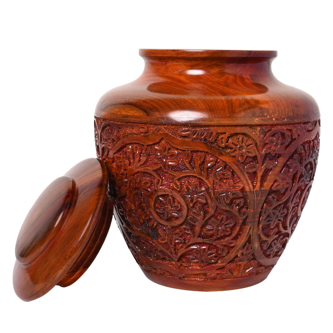 Large Hand carved Rosewood Cremation Urn  Full-Size for Adults (200+ Lbs)