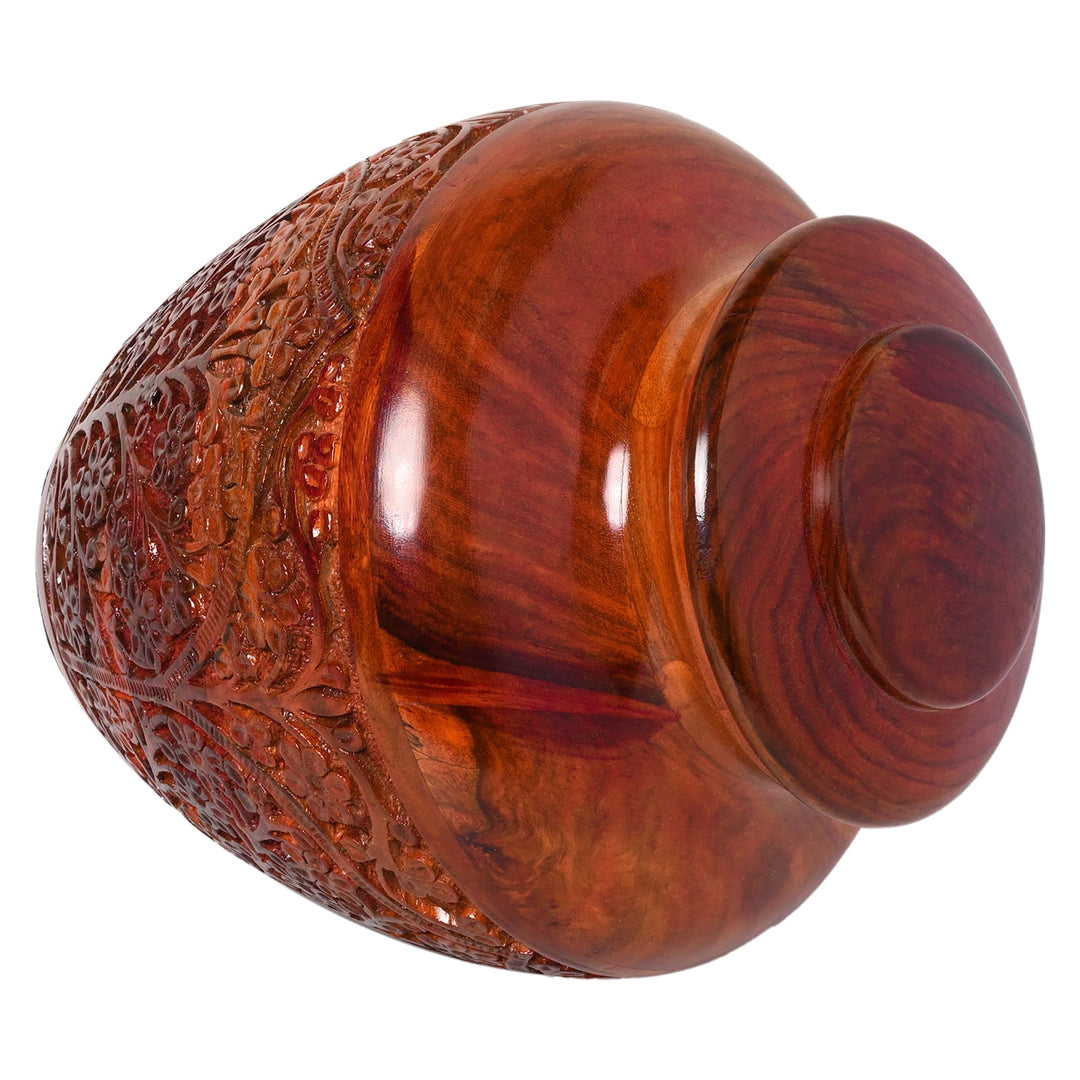 Large Hand carved Rosewood Cremation Urn  Full-Size for Adults (200+ Lbs)