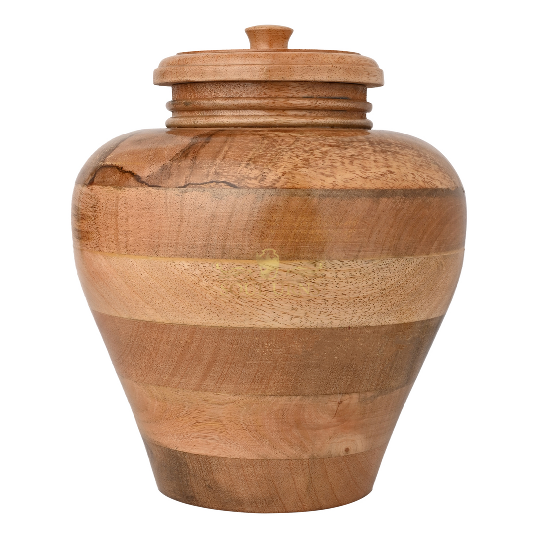 Mango Wood Jar Urn (200 cu in) Beautiful & Natural Ash Container Honour Your Loved One Naturally