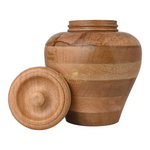 Load image into Gallery viewer, Mango Wood Jar Urn (200 cu in) Beautiful &amp; Natural Ash Container Honour Your Loved One Naturally
