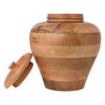 Load image into Gallery viewer, Mango Wood Jar Urn (200 cu in) Beautiful &amp; Natural Ash Container Honour Your Loved One Naturally
