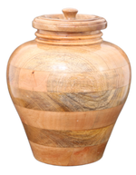 Load image into Gallery viewer, Mango Wood Jar Urn (200 cu in) Beautiful &amp; Natural Ash Container Honour Your Loved One Naturally
