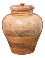 Load image into Gallery viewer, Mango Wood Jar Urn (200 cu in) Beautiful &amp; Natural Ash Container Honour Your Loved One Naturally
