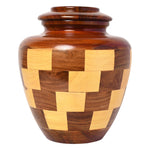 Load image into Gallery viewer, Two-Tone Rosewood Cremation Urn | Beautiful Burial Urn Adult Size (200 Lbs)
