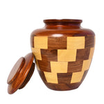 Load image into Gallery viewer, Two-Tone Rosewood Cremation Urn | Beautiful Burial Urn Adult Size (200 Lbs)
