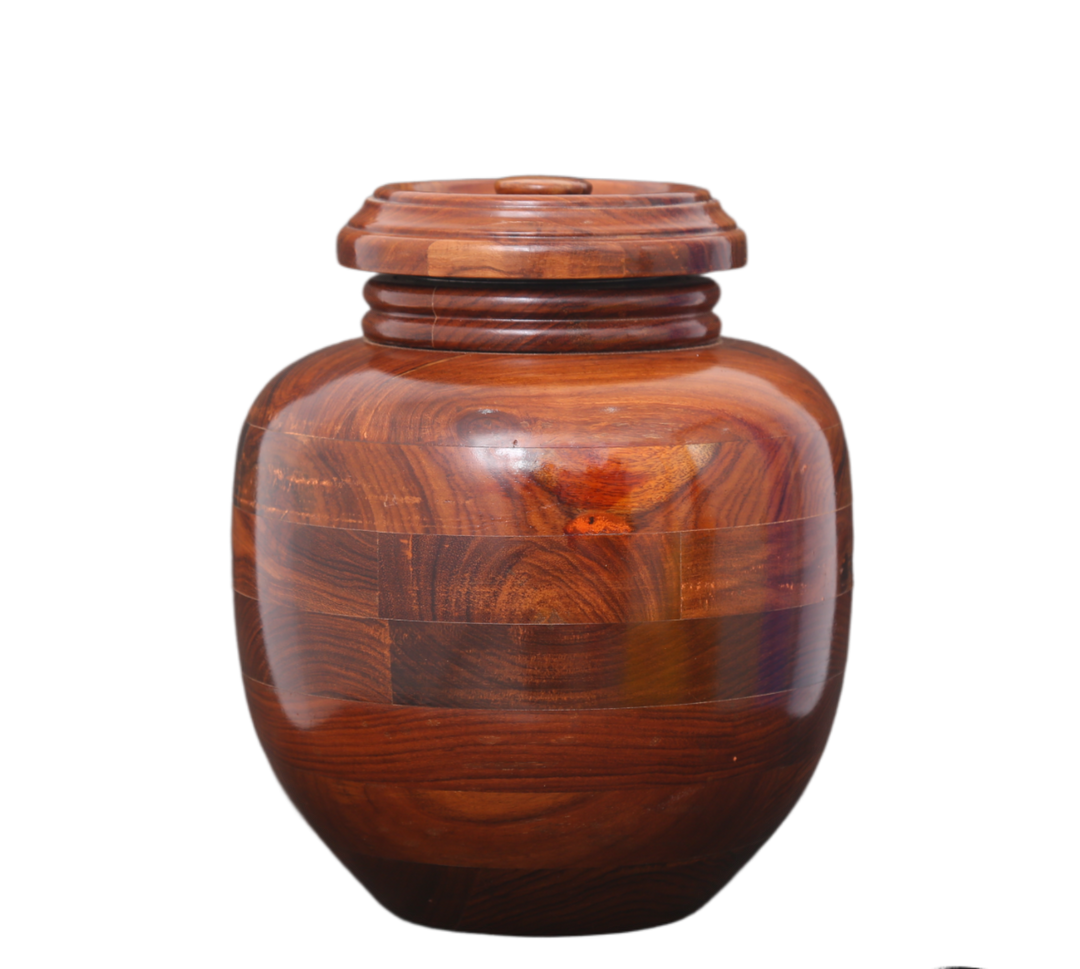 Large Wood Cremation Urn Rosewood Finish Beautiful Rosewood Burial Urn (200 Lbs)