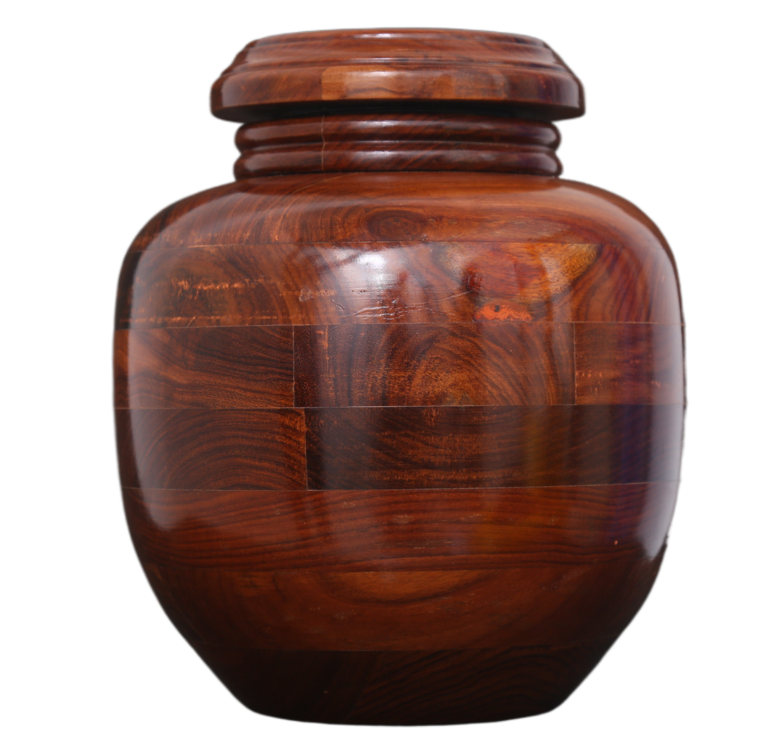 Large Wood Cremation Urn Rosewood Finish Beautiful Rosewood Burial Urn (200 Lbs)