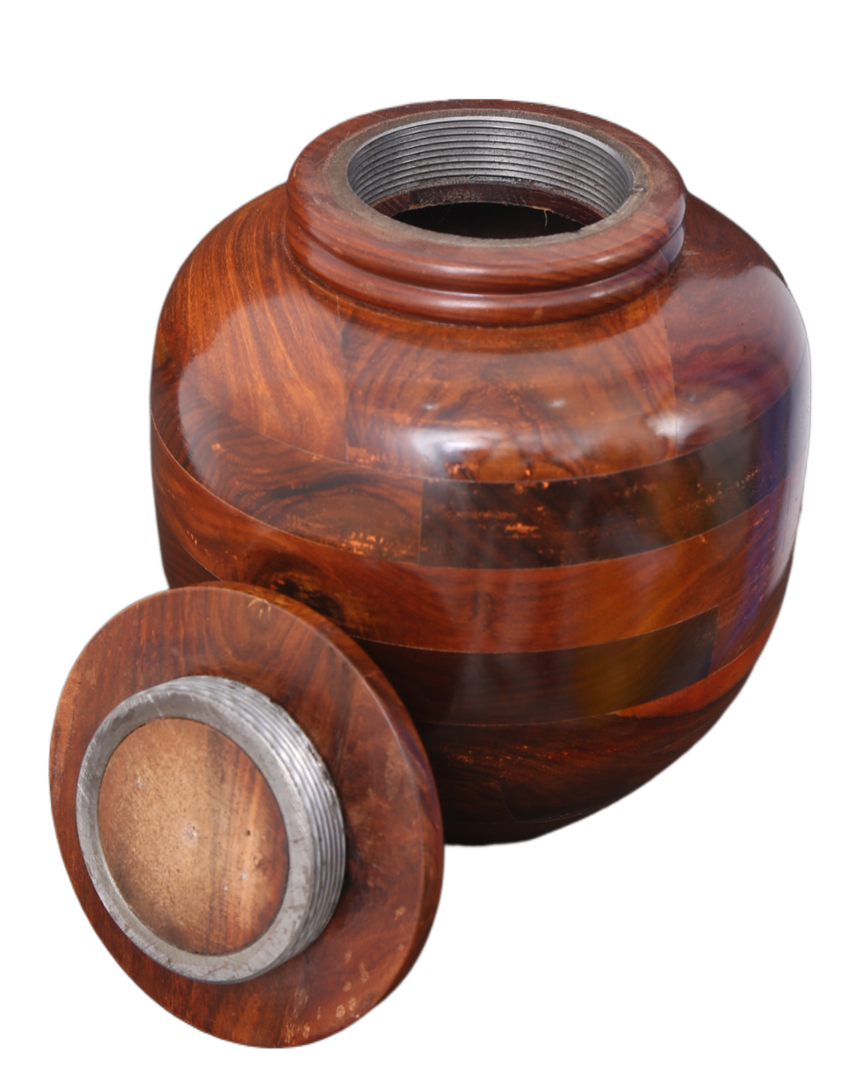 Large Wood Cremation Urn Rosewood Finish Beautiful Rosewood Burial Urn (200 Lbs)