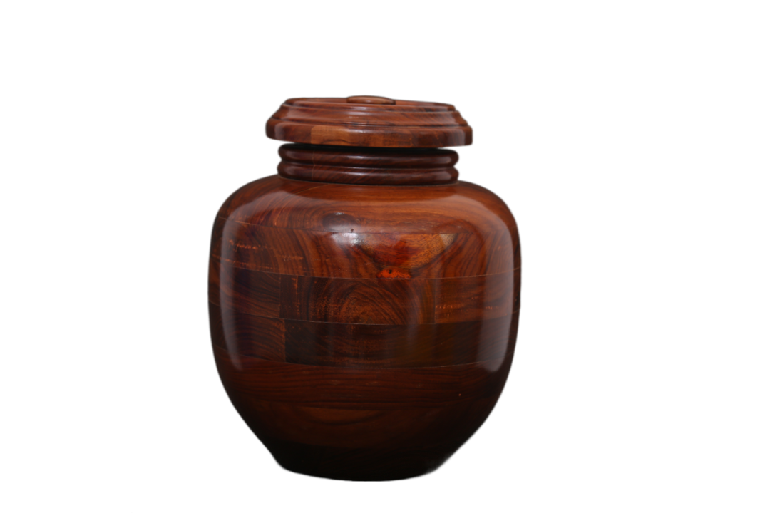 Large Wood Cremation Urn Rosewood Finish Beautiful Rosewood Burial Urn (200 Lbs)