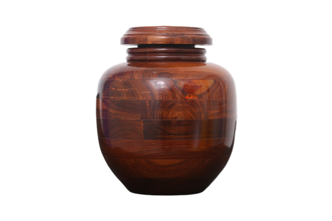 Large Wood Cremation Urn Rosewood Finish Beautiful Rosewood Burial Urn (200 Lbs)