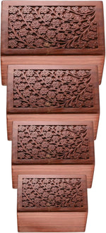 Load image into Gallery viewer, Tree of Life Nested Urn Set of 3 Rosewood Urns For Human Ashes - Case of 16
