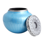 Load image into Gallery viewer, Glossy Teal Blue T-Light Adult Cremation Urns For Human Ashes
