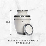 Load image into Gallery viewer, Tresty White Urn With Silver Bands Adult Cremation Urns For Human Ashes With Ve
