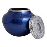 Load image into Gallery viewer, Glossy Blue T-Light Adult Cremation Urns For Human Ashes
