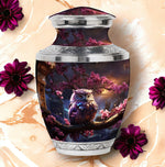 Load image into Gallery viewer, Majestic Midnight Peace: Handcrafted Owl on Cherry Blossom Branch Urns Elegant Owl Memorial Urns (1-200 Cubic Inches) - Nature-Inspired Memorial Urns for Personalised Male Tributes
