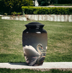 Load image into Gallery viewer, Tranquil Waters Reflection Cremation Urn: Elegant Swan Design for Adult Female Ashes Honor &amp; Celebrate Life with a Unique Swan Design
