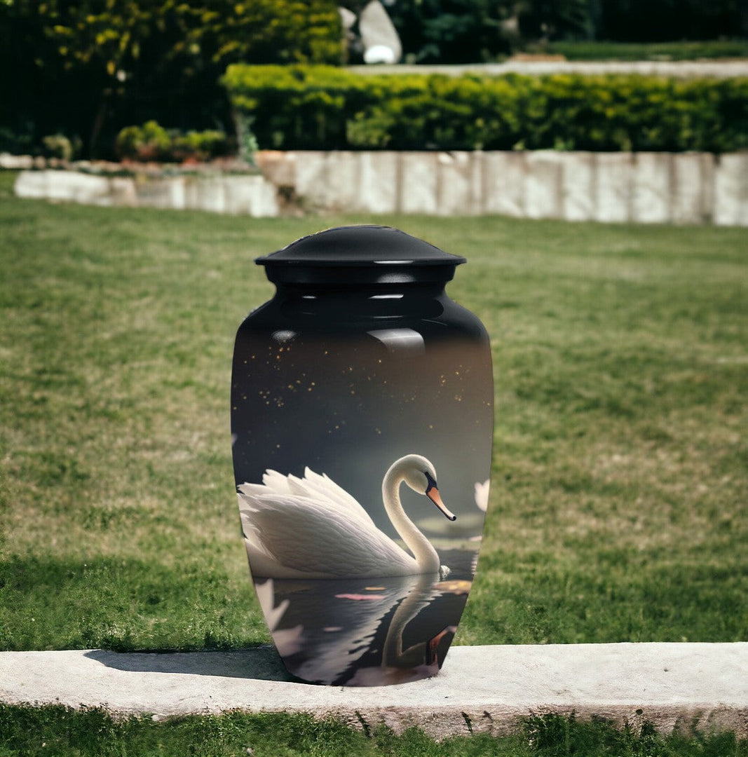 Tranquil Waters Reflection Cremation Urn: Elegant Swan Design for Adult Female Ashes Honor & Celebrate Life with a Unique Swan Design