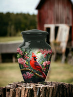 Load image into Gallery viewer, Personalized Cardinal Bird Memorial Urn - Up to 200 Cubic Inches - Nature-Inspired Ashes Urns - Keepsake Adult Cremation Urns for Men
