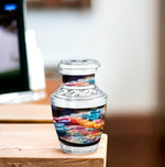 Load image into Gallery viewer, Personalised Painter&#39;s Palette Urn (Adult, 200 cu in) - Brushstroke Memories Tribute
